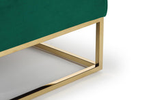 Pouf carré Hudson Velours Vert