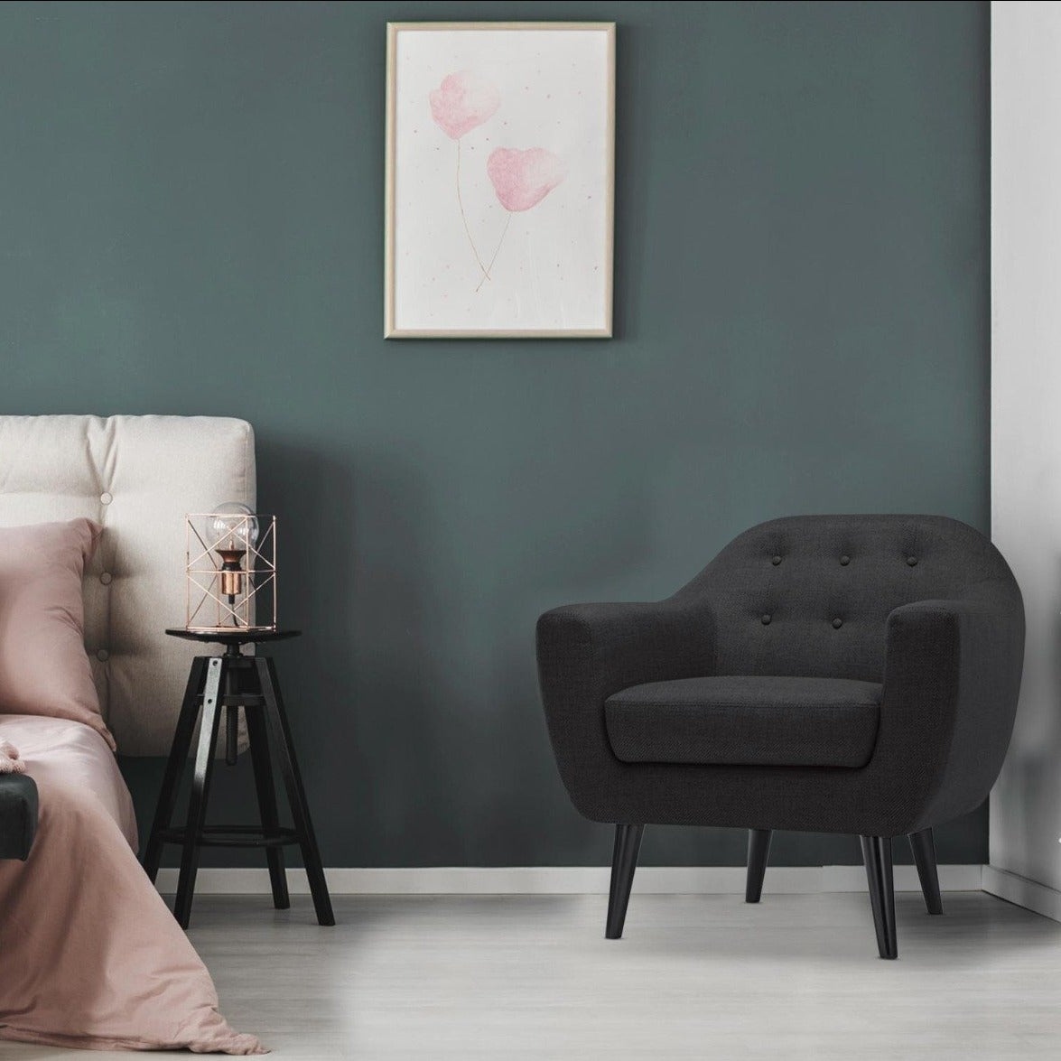 Fauteuil Fidelio Tissu Noir