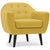 Fauteuil scandinave Fidelio Tissu Jaune