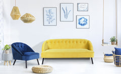Fauteuil Ioan Velours Bleu