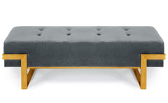Banquette Istanbul Velours Argent Pieds Or