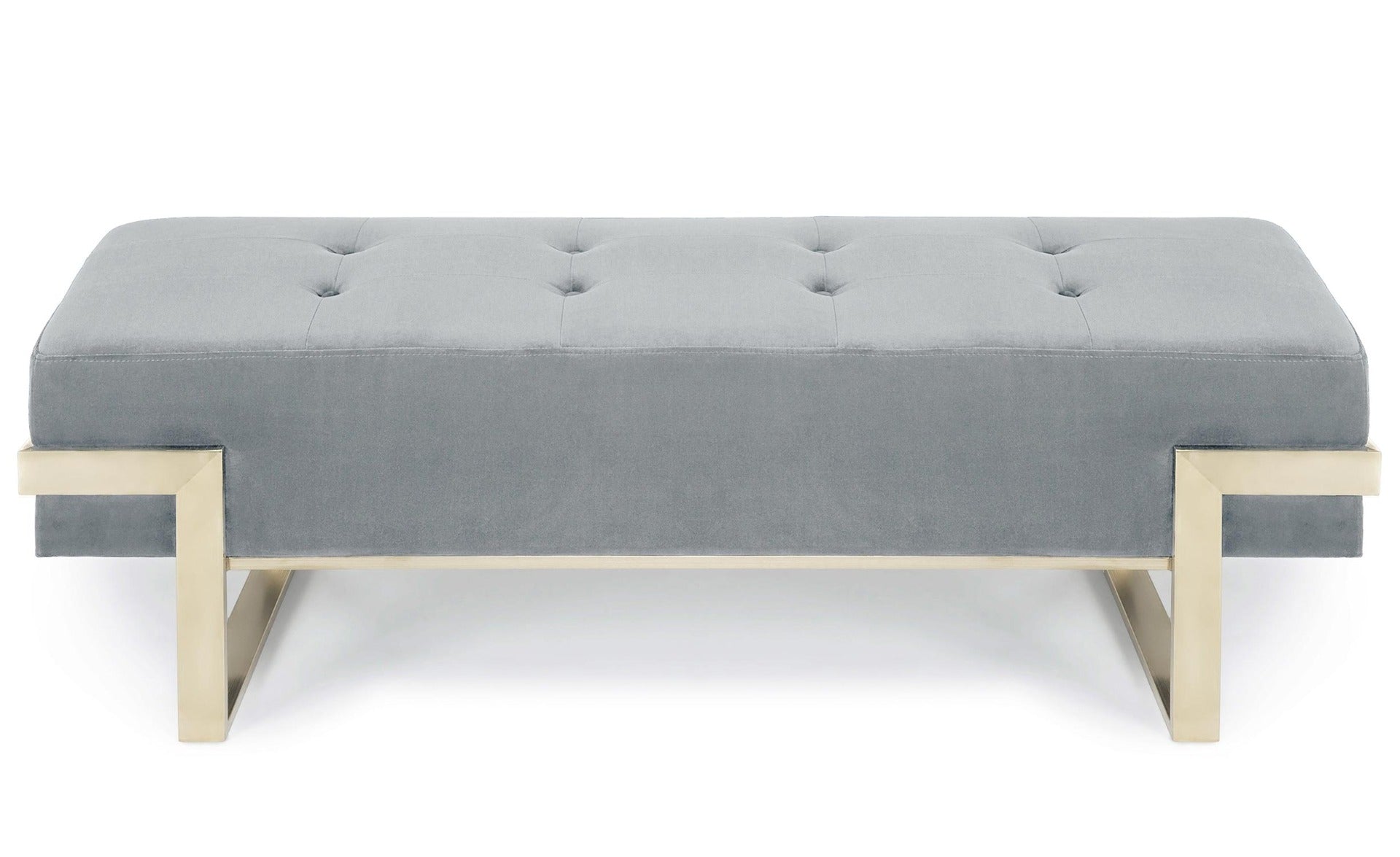 Banquette Istanbul Velours Argent Pieds Or