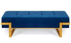 Banquette Istanbul Velours Bleu Pieds Or