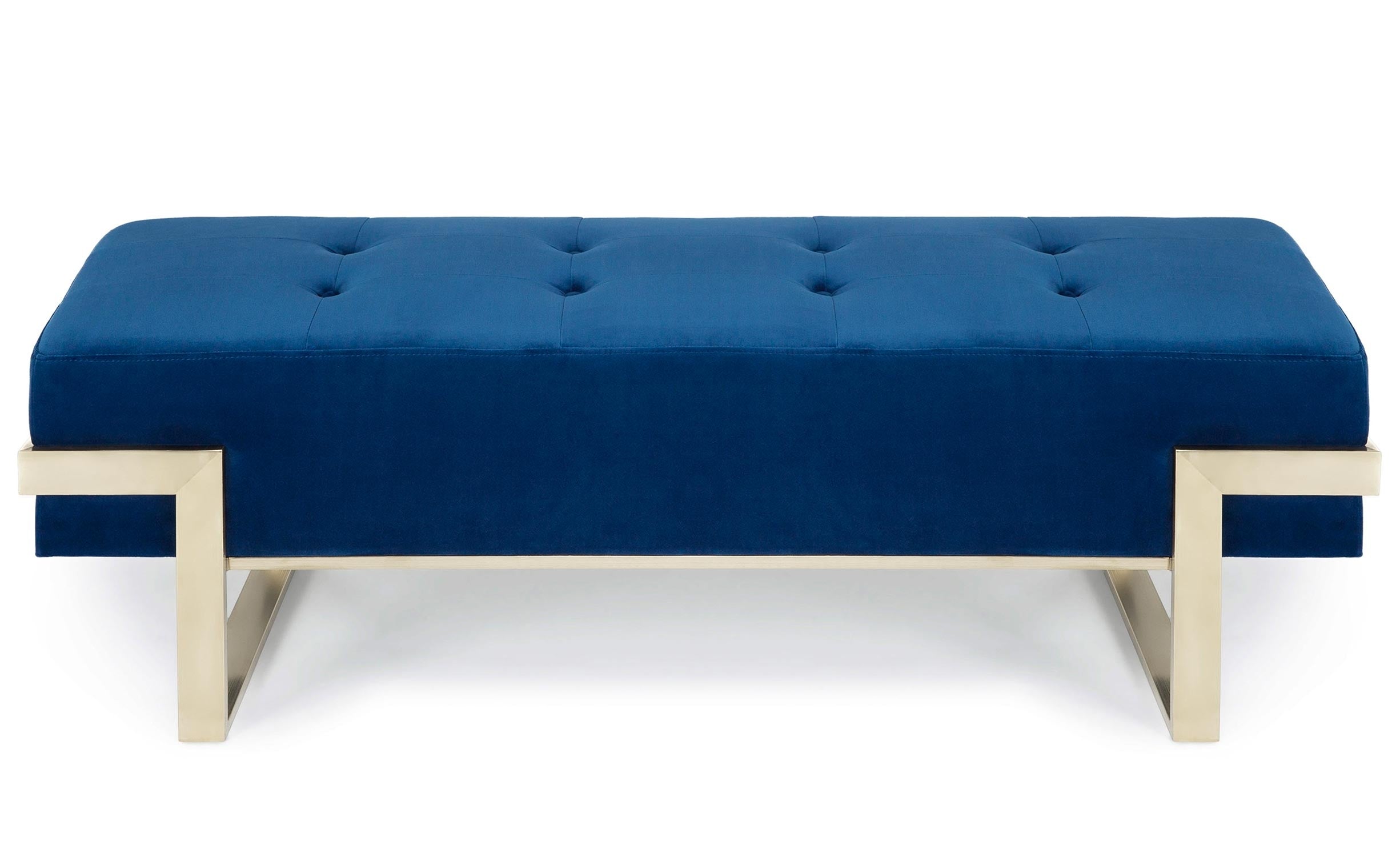 Banquette Istanbul Velours Bleu Pieds Or