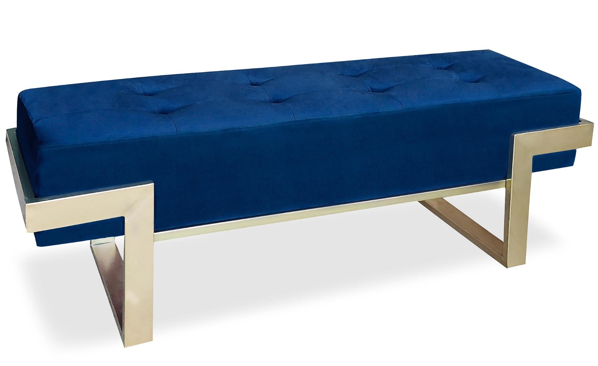 Banquette Istanbul Velours Bleu Pieds Or