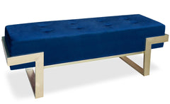Banquette Istanbul Velours Bleu Pieds Or