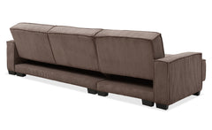 Canapé d'angle Berry réversible et convertible en velours côtelé taupe