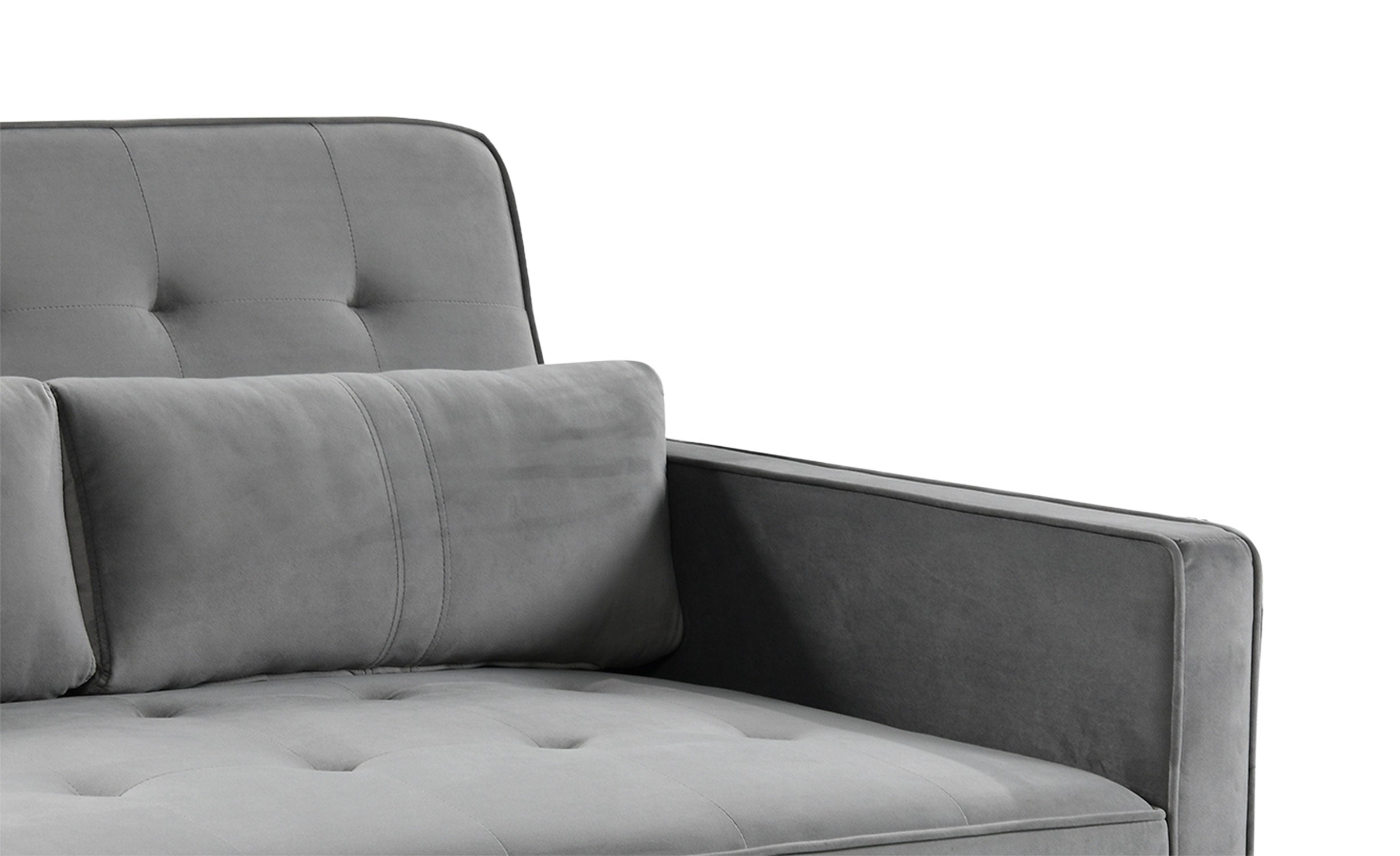 Canapé convertible 2 places Komaria Velours Gris