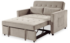 Canapé convertible 2 places Komaria Velours Beige