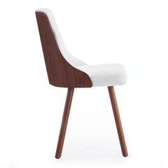Lot de 2 chaises scandinaves Lalix Bois Noisette & Tissu bouclette Crème