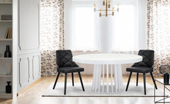 Lot de 6 chaises scandinaves Lalix Bois Noir et Simili Noir