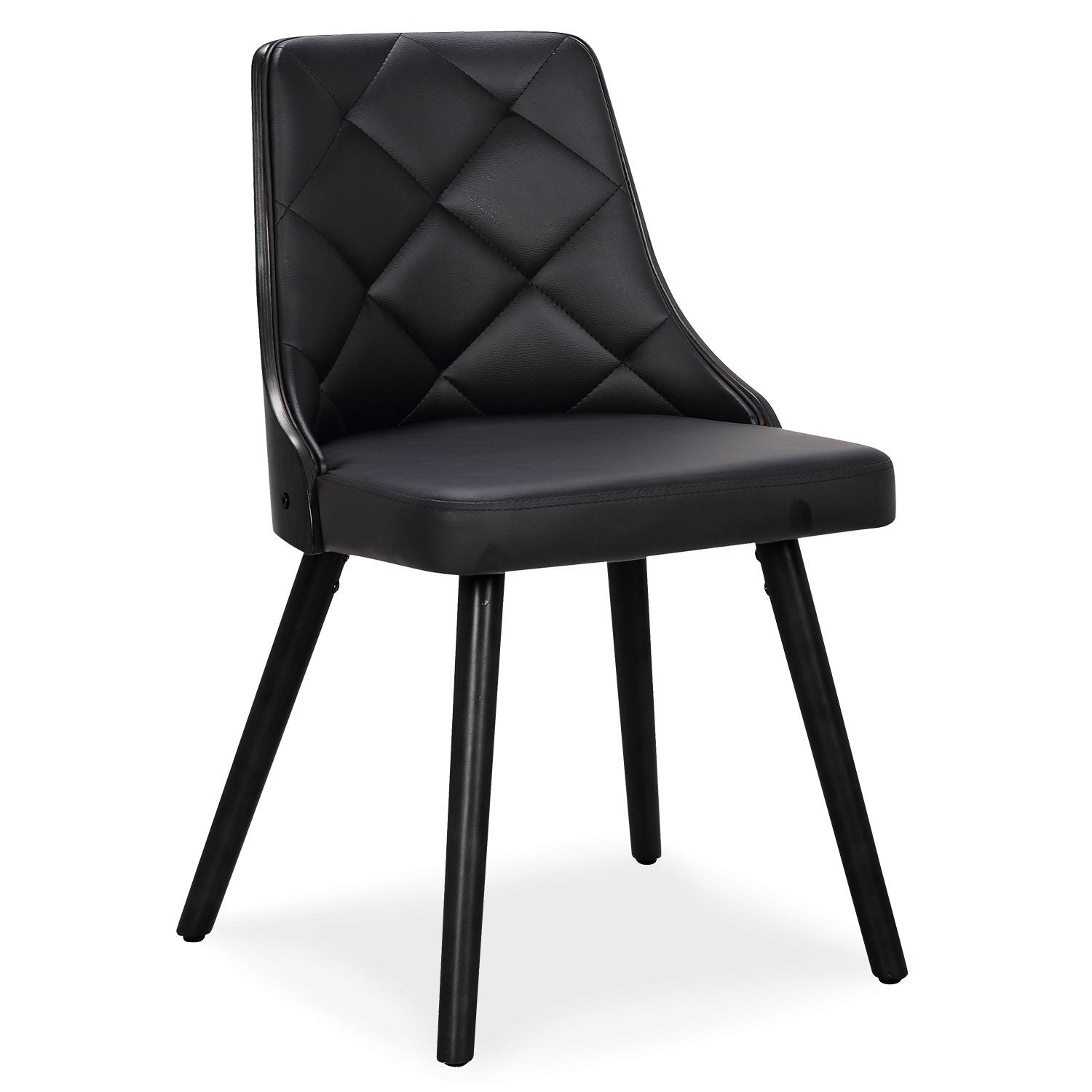 Lot de 6 chaises scandinaves Lalix Bois Noir et Simili Noir