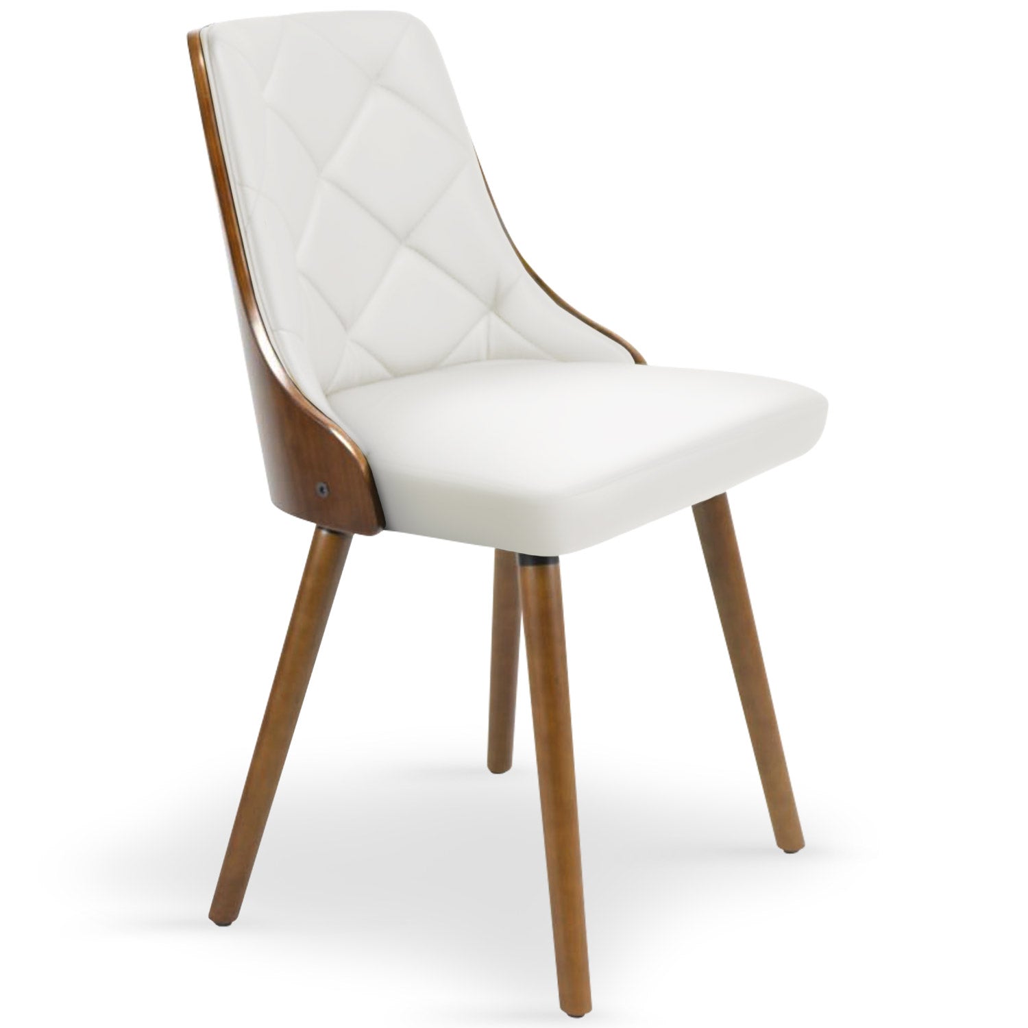 Lot de 6 chaises scandinaves Lalix Bois Noisette et Blanc