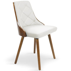 Lot de 6 chaises scandinaves Lalix Bois Noisette et Blanc