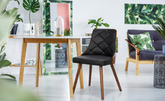 Lot de 4 chaises scandinaves Lalix Bois Noisette et Noir