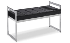 Banquette en velours pieds argent Asstro noir