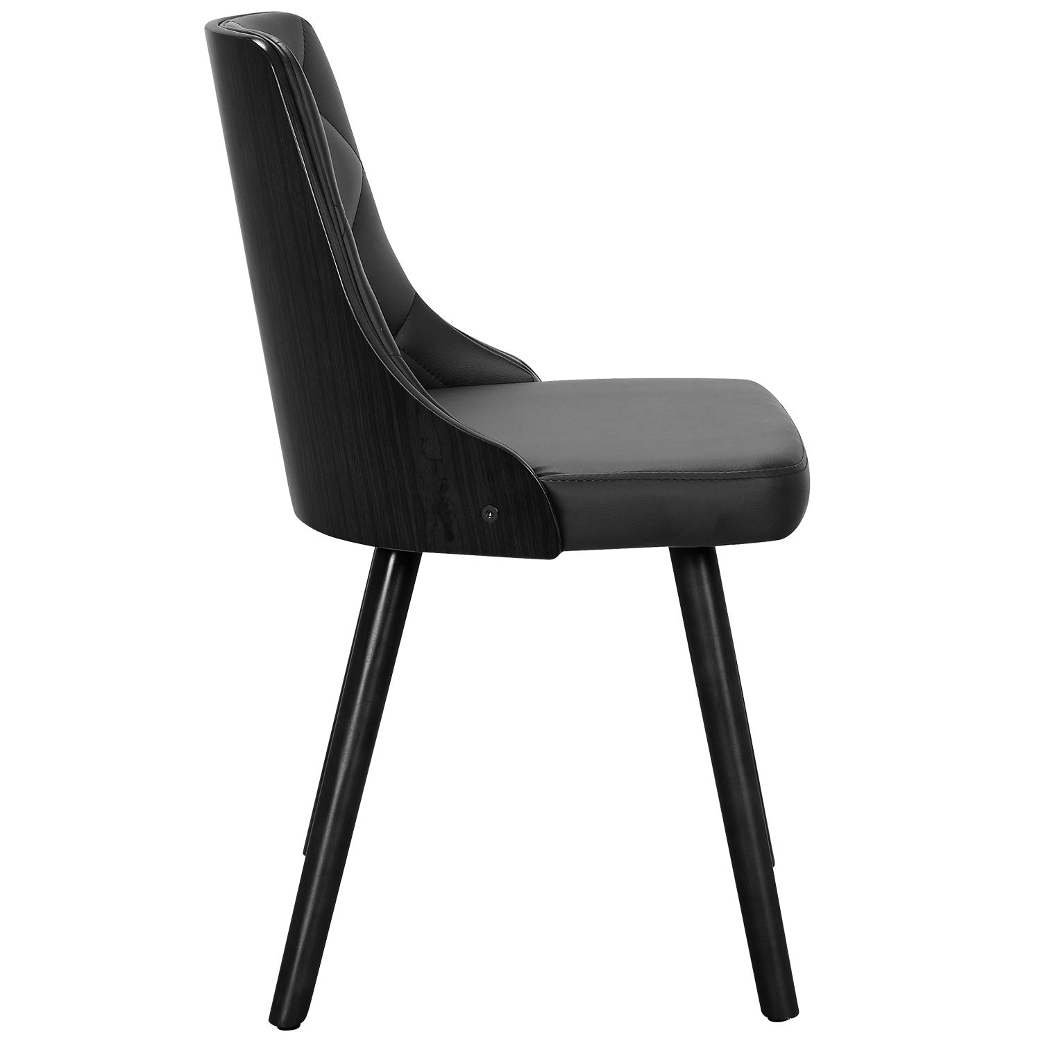 Lot de 2 chaises scandinaves Lalix Bois Noir et Simili Noir