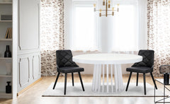 Lot de 2 chaises scandinaves Lalix Bois Noir et Simili Noir