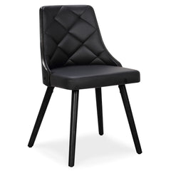 Lot de 2 chaises scandinaves Lalix Bois Noir et Simili Noir