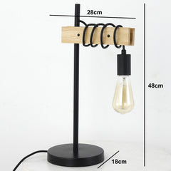Lampe de table Hyara Noir et Bois