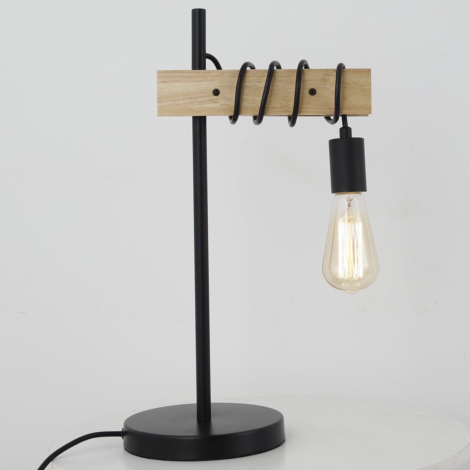 Lampe de table Hyara Noir et Bois