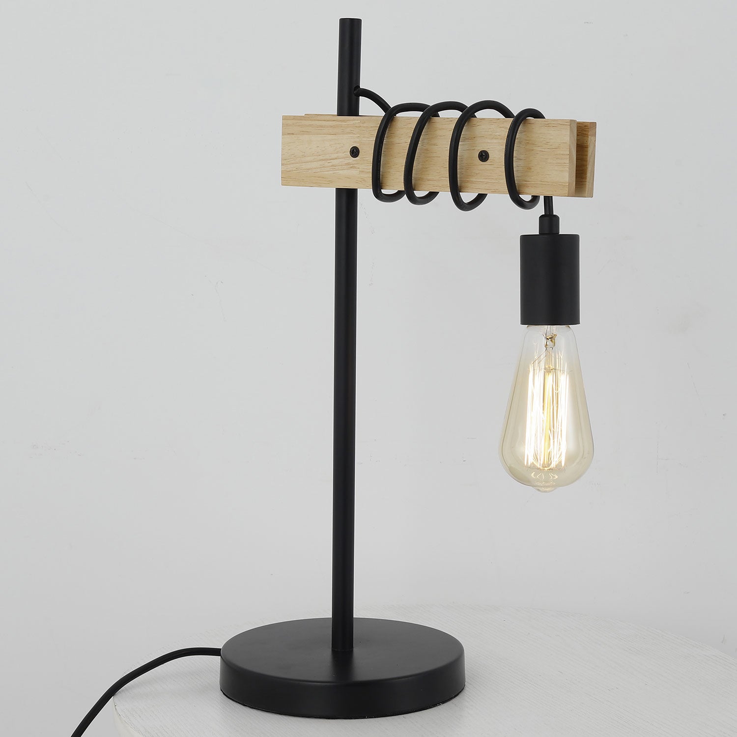 Lampe de table Hyara Noir et Bois