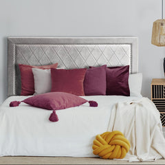 Tête de lit Meghan 140cm Velours Argent