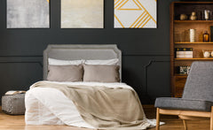 Tête de lit 140 cm en tissu taupe