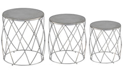 Set de 3 tabourets Lidie Nickel