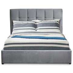 Lit double avec sommier relevable Babrin 160x200cm velours argent