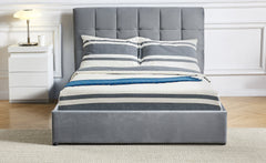 Lit double avec sommier relevable Babrin 160x200cm velours argent