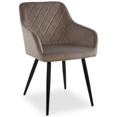 Lot de 2 chaises Ayline en velours taupe