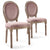 Paire de chaises médaillon en bois et velours rose