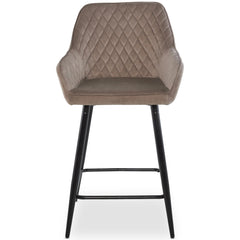 Lot de 2 chaises de bar velours taupe Ayda