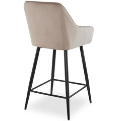 Lot de 2 chaises de bar velours taupe Ayda