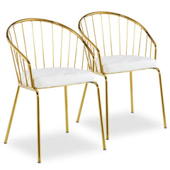 Lot de 2 fauteuils Baban en simili cuir blanc