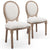 Lot de 2 chaises médaillon en tissu bouclette crème