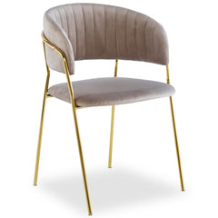 Lot de 4 chaises en velours taupe Azia