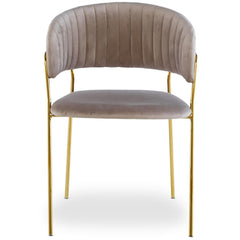 Lot de 4 chaises en velours taupe Azia