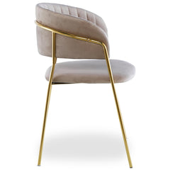 Lot de 4 chaises en velours taupe Azia