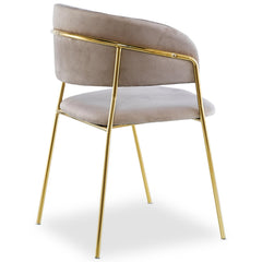 Lot de 4 chaises en velours taupe Azia