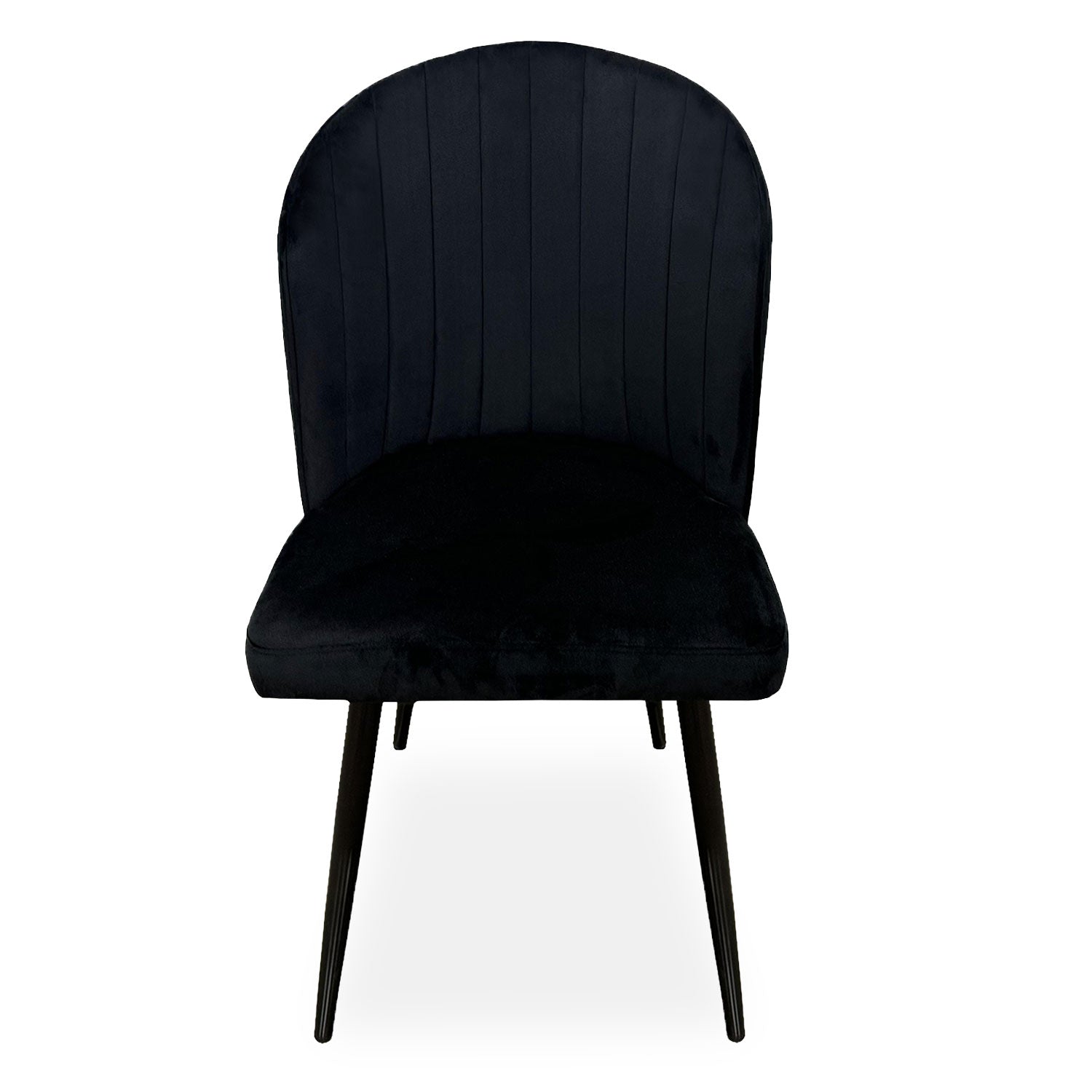 Lot de 2 chaises matelassées coutures verticales Louvenda Velours Noir