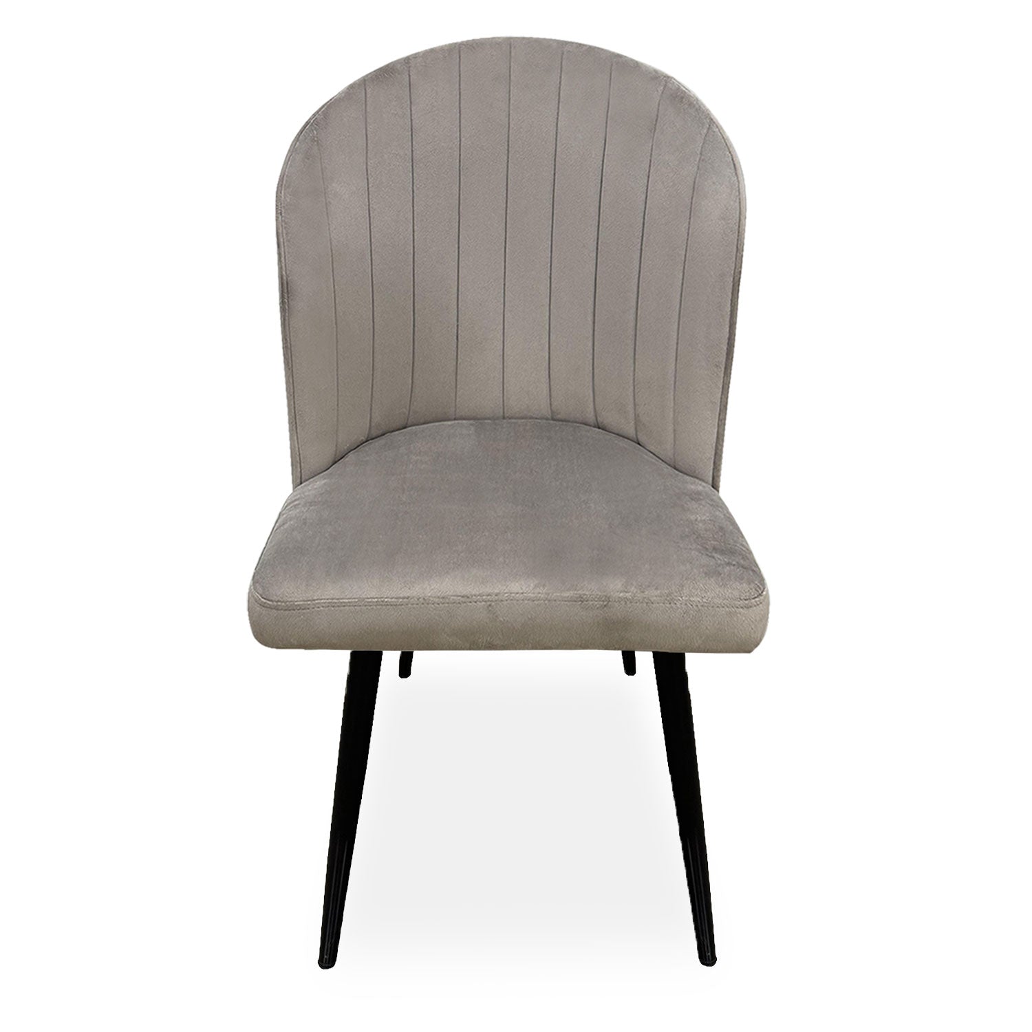 Lot de 2 chaises matelassées coutures verticales Louvenda Velours Taupe