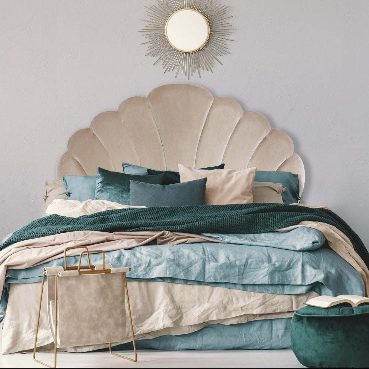 Tête de lit Mermaid 140 cm Velours Taupe