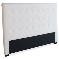 Tête de lit Adelle 180cm tissu bouclette crème capitonnée