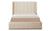 Lit double avec sommier relevable Baccar 140x190cm tissu bouclette crème