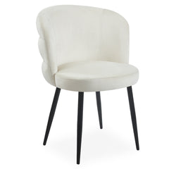 Lot de 2 chaises matelassées Codac velours crème