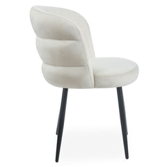 Lot de 2 chaises matelassées Codac velours crème