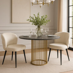 Lot de 2 chaises matelassées Codac velours crème