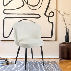 Lot de 2 chaises matelassées Codac velours crème